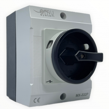 Hauptschalter 4-​Polig 32 A - im Gehäuse IP65 Schwarz